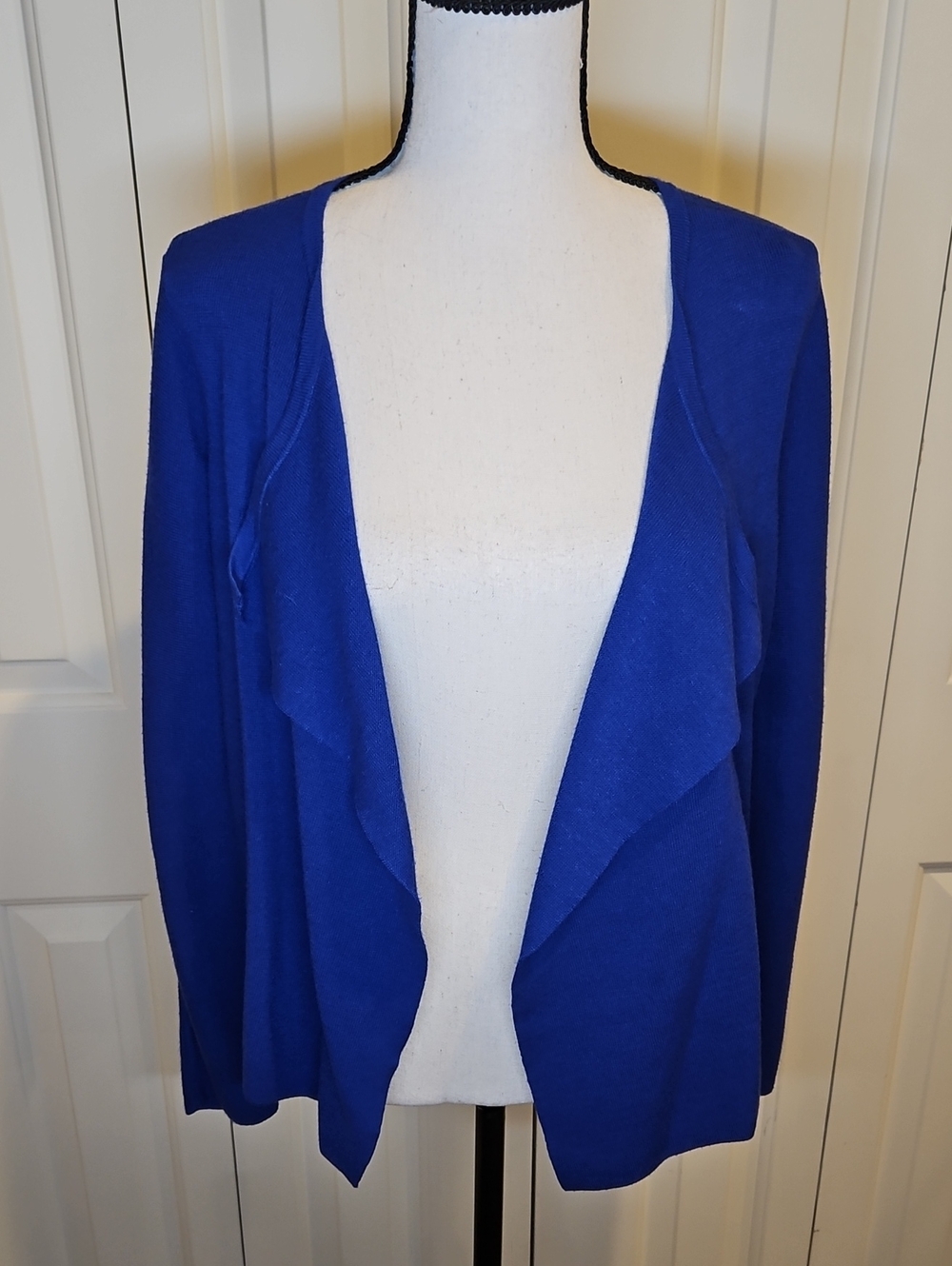 Chico's Royal Blue Open-Front Draped Cardigan Size 0